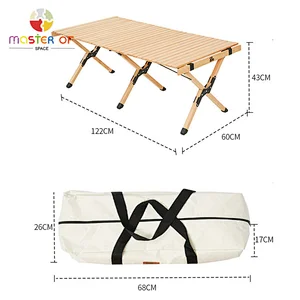camping portable foldable wooden garden table with bag W08C347