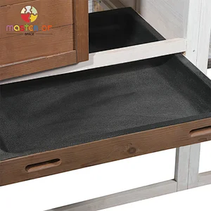 Garden backyard pet house wooden chicken nesting boxes with removable tray & ramp W06F145