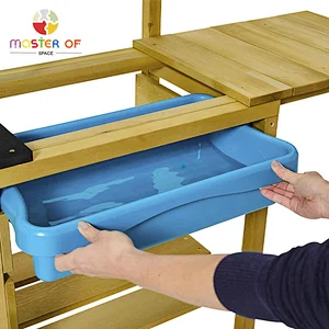 Children pretend play cooking wood kitchen toy play set mud kitchen with sink for kids W10C778