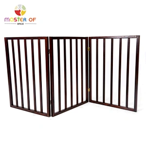 Freestanding Indoor Outdoor 3 Panels Inflatable Solid Wooden Dog Fence W08M001
