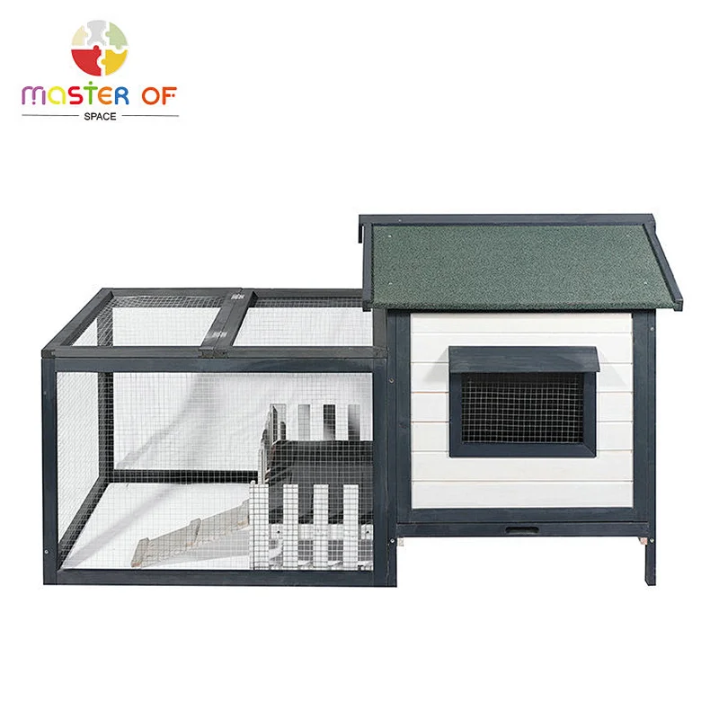 Outdoor indoor bunny house wood rabbit hutch for small animals W06F148