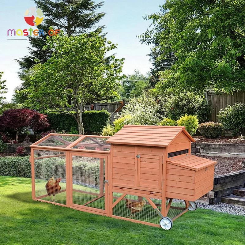 Outdoor bunny rabbit hutch cage large wooden chicken coop with ventilation door W06F144