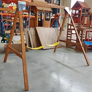 Customize Kids Outdoor Backyard Pretend Play Eco-friendly Wooden Playhouse W01D213