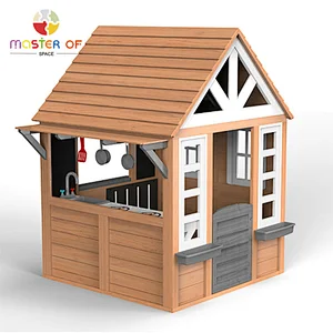 High Quality Outdoor Backyard Playgound Modern Wooden Playhouse For Kids W01D210