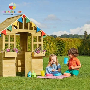 High Quality Outdoor Backyard Playgound Modern Wooden Playhouse For Kids W01D210