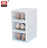 2019 Haixing Latest Design Transparent 3Layers Drawer Shoe Boxes Stackable Foldable Shoes Case Plastic