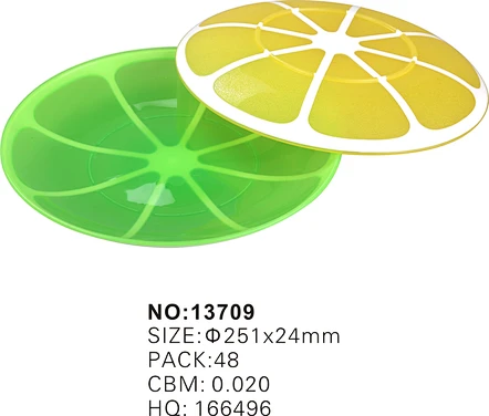 double color plate Lemon plate fruit plate  plastic double color lemon plate big size