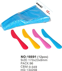 plastic knife chilren knife plastic kids knife pp knife 12pcs