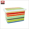 In mold labeling platic storage basket rainbow storage box with lid(9.1L）rectangle