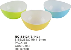 plastic kitchen bowl fruit bowl salad bowl double color bowl big size