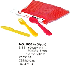 (KNIFE+FORK+SPOON) 30PCS plastic cutlery set chilren cutlery set plastic cutlery set pp cutlery set 30pcs