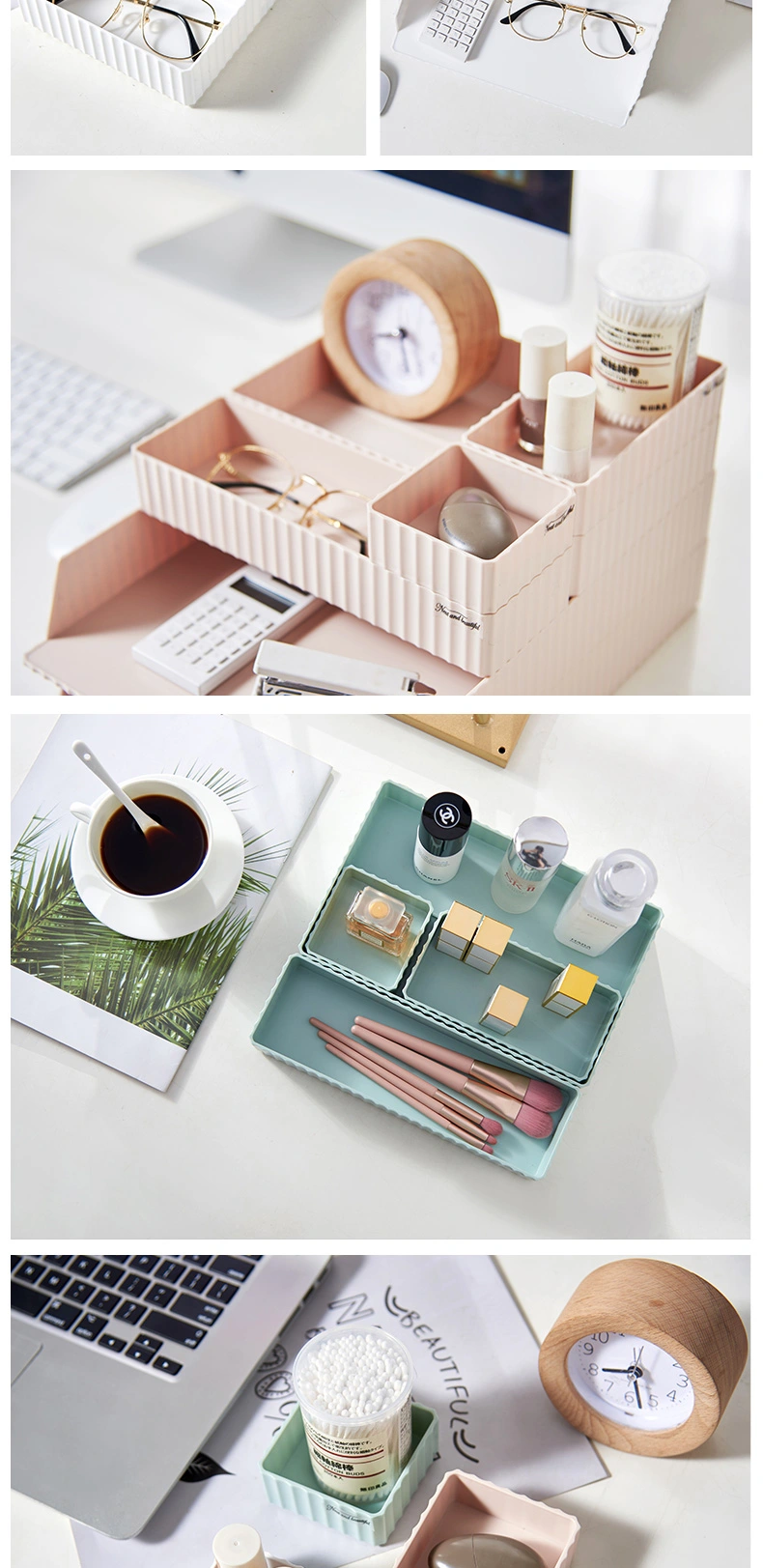 Haixin drawer type finishing desktop office desk stackable file organizer A4 paper holder magazine storage boxes