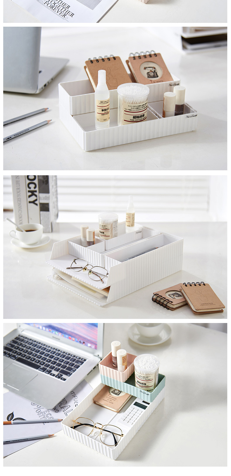 Haixin drawer type finishing desktop office desk stackable file organizer A4 paper holder magazine storage boxes