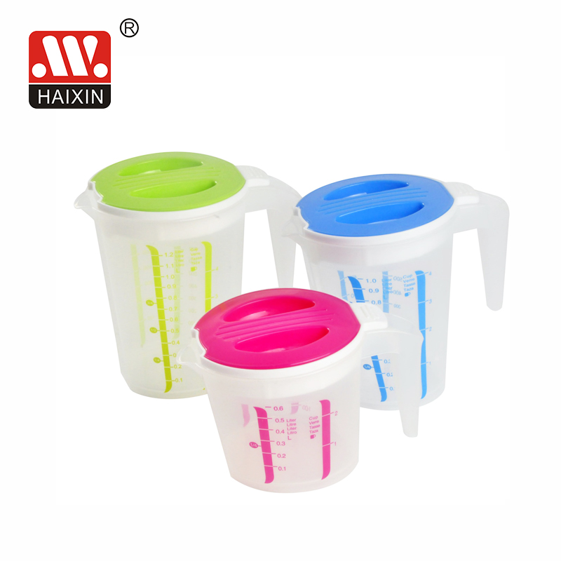 Haixin 600ml/1000ml/1250ml Plastic Cup Clear Measuring Jug For Measure Liquid and Baking Kitchen Lab Use