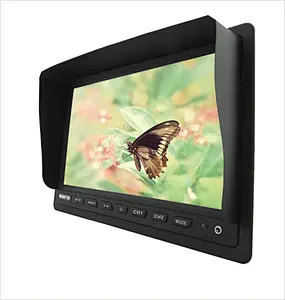 High definition quad 4 channels input 7 inch lcd split display screen car monitor