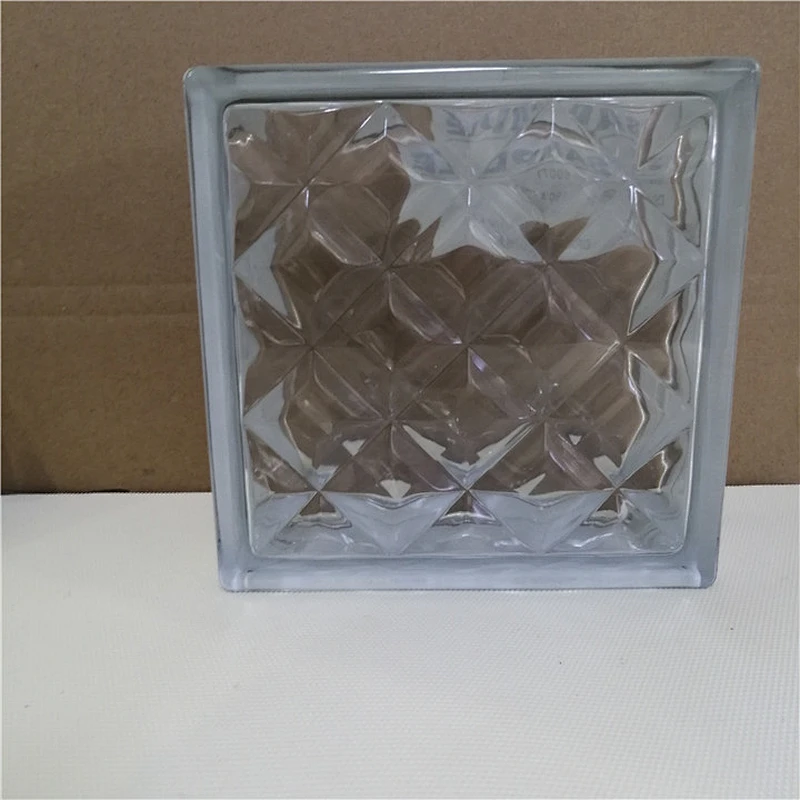 190*190*80 MM cheap clearcolored solid glass block bricks prices brick price