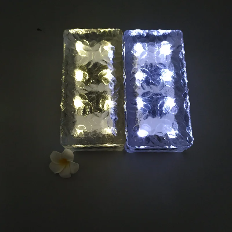 LED glass paver block with light for yard and park decoration
