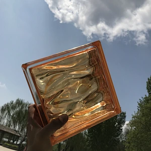Rainbow colored hollow glass blocks