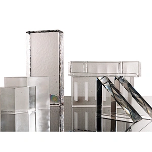 clear building glass and decorative soild brick with Two holes for wall decoration