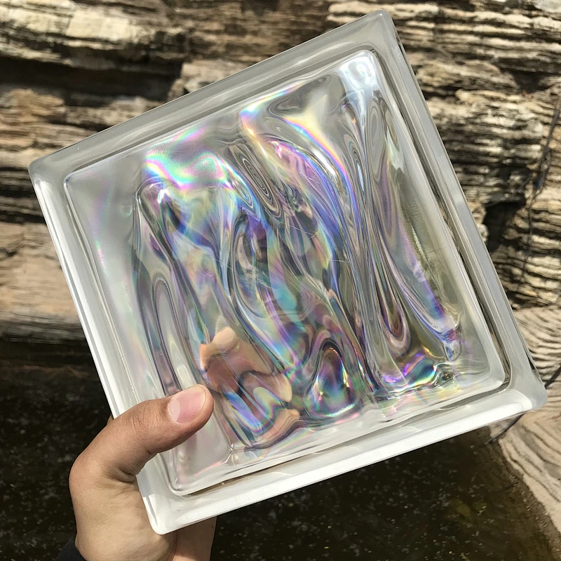 Pearly colored hollow glass blocks with 190*190*80mm