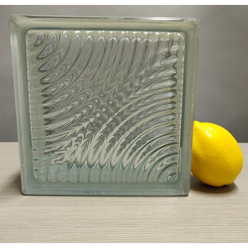 Hollow glass brick with ring pattern