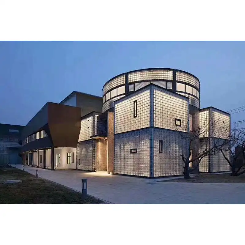 12x12x4 large size clear glass block/glass brick with led light for decorative house