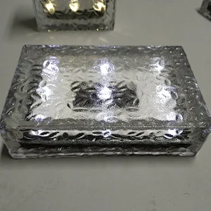 LED glass paver block with light for yard and park decoration