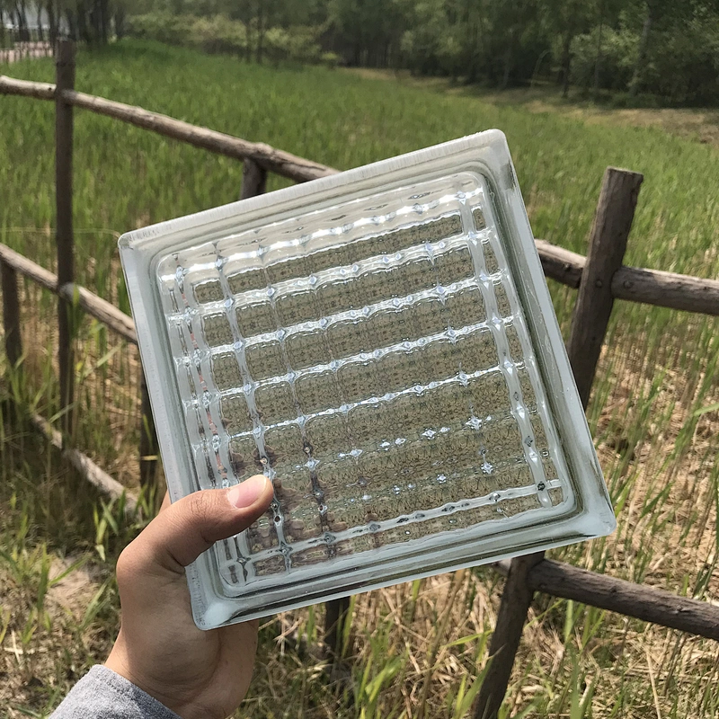 Hollow glass brick with parallel grain