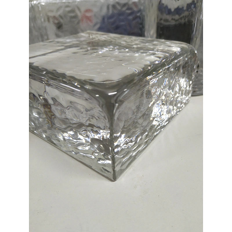 Solid glass block with hole for building wall ,clear glass brick for constructions