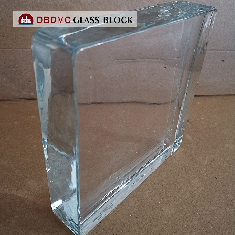 Transparent rectangular glass tiles that decorate the interior