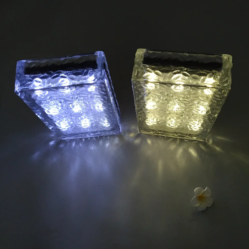 LED glass paver block with light for yard and park decoration