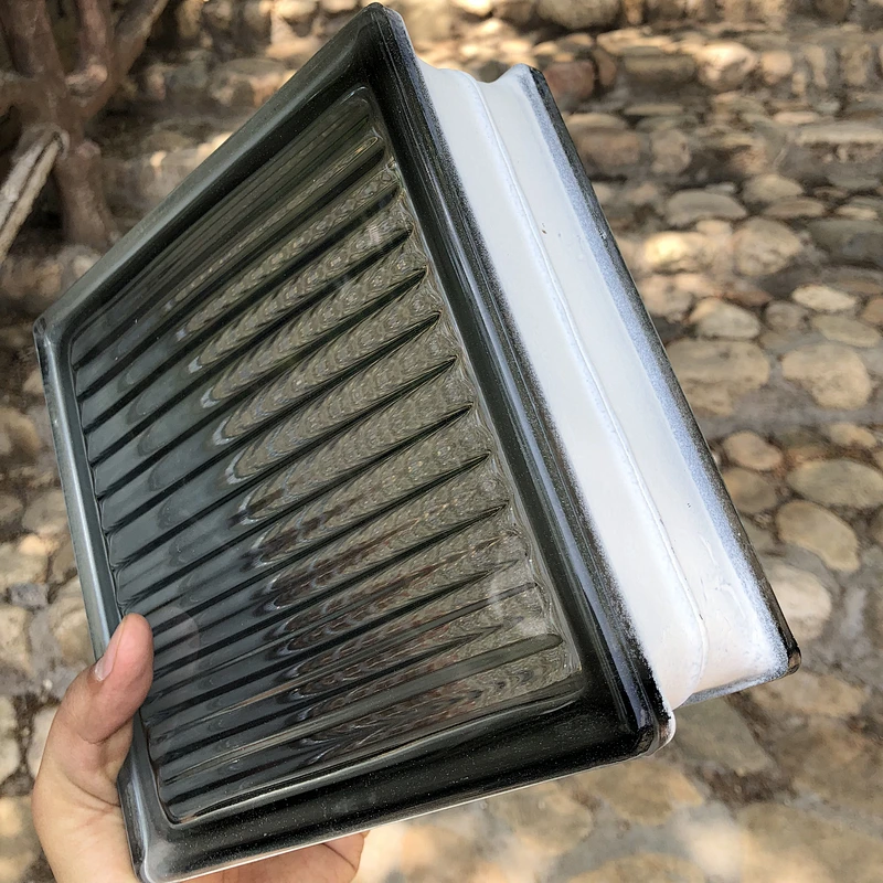 Gray parallel grain hollow glass brick