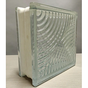 Hollow glass brick with ring pattern