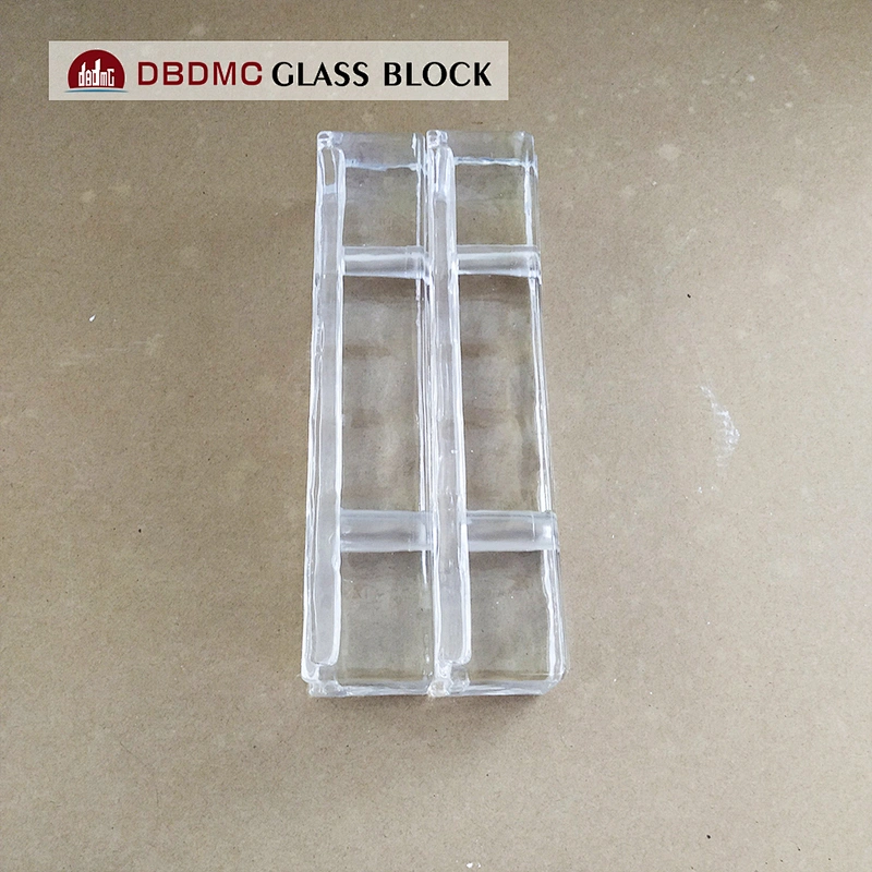 Transparent rectangular glass tiles that decorate the interior