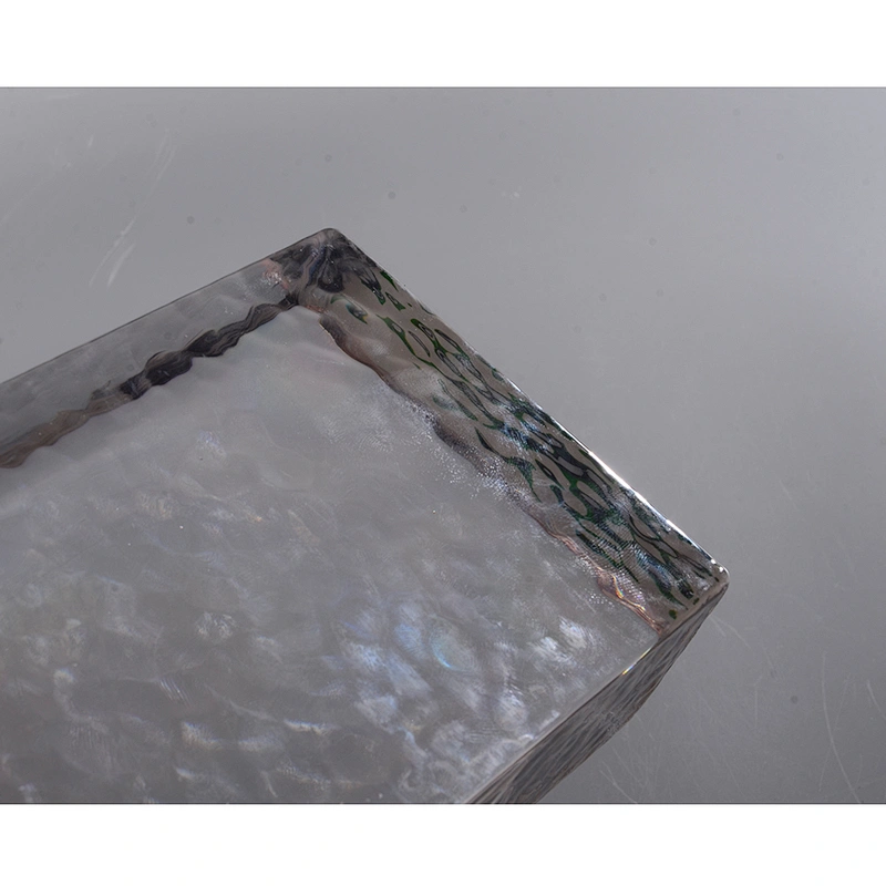 clear building glass and decorative soild brick with Two holes for wall decoration