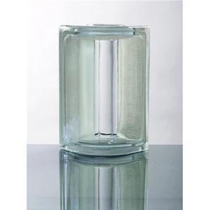 190x190x80mm clear hexagonal glass block corner clear glass brick edge glass block for wall