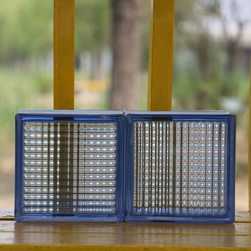 Hollow and colorful glass brick can be used for partition wall, 190*190*80mm