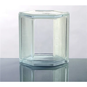 190x190x80mm clear hexagonal glass block corner clear glass brick edge glass block for wall