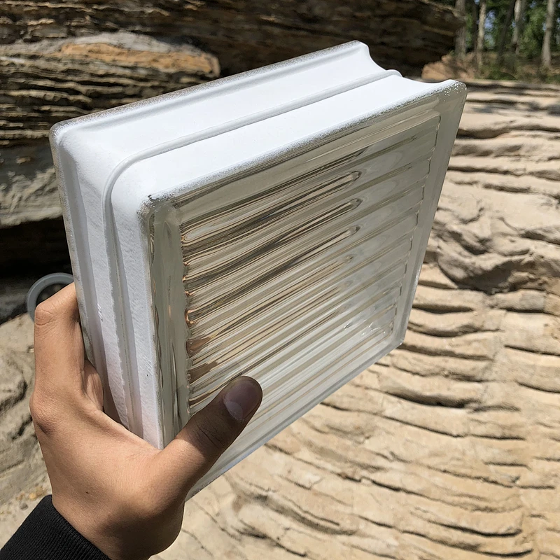 Super white parallel grain hollow glass brick