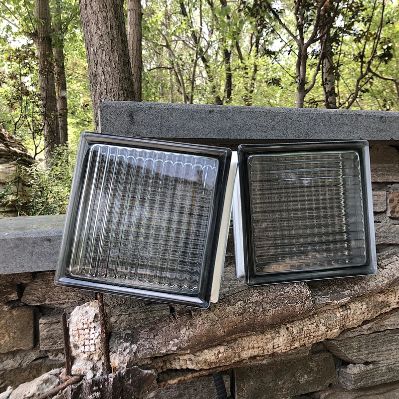 Gray parallel grain hollow glass brick