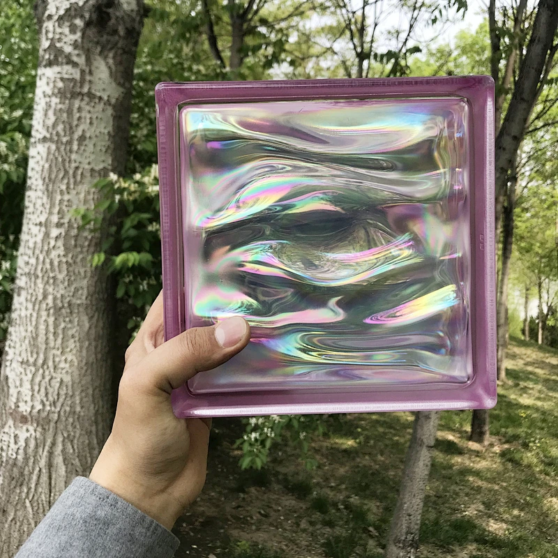 Pearly colored hollow glass blocks with 190*190*80mm