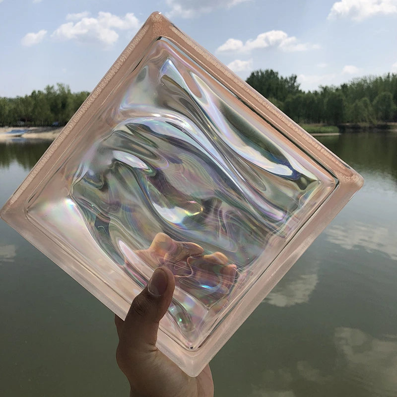 A hollow glass block that is not completely transparent