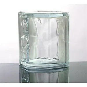 190x190x80mm clear hexagonal glass block corner clear glass brick edge glass block for wall