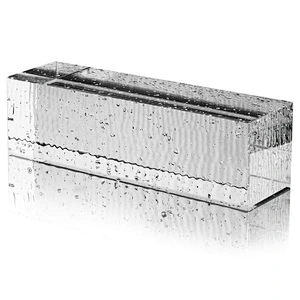 crystal glass block / brick with bubble and hole for building wall
