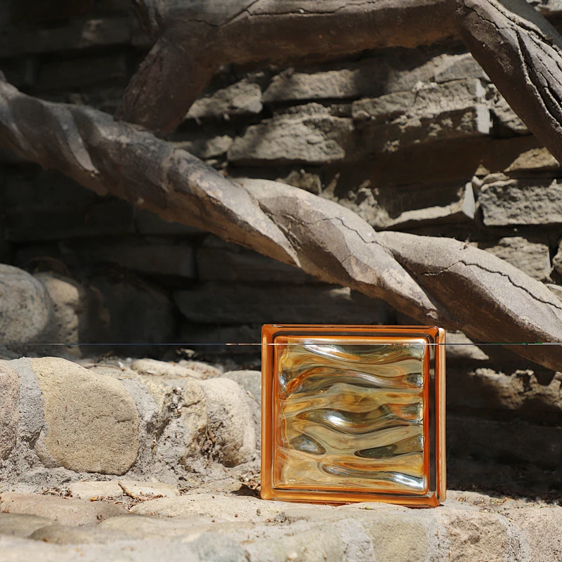 Rainbow colored hollow glass blocks