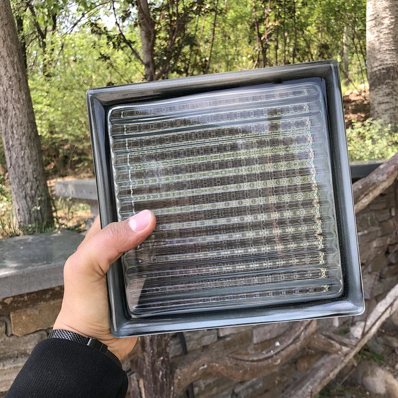 Gray parallel grain hollow glass brick