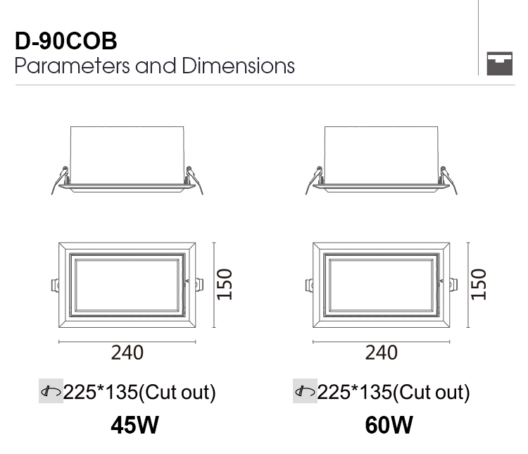 square downlight led