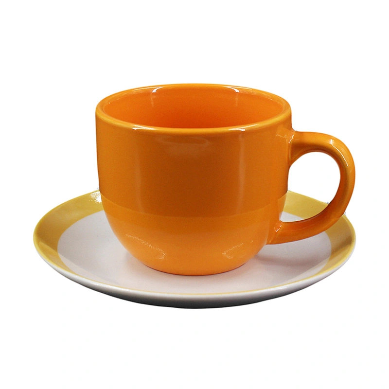 MUG ,CUP AND SAUCER WITH COLOUR GLAZED
