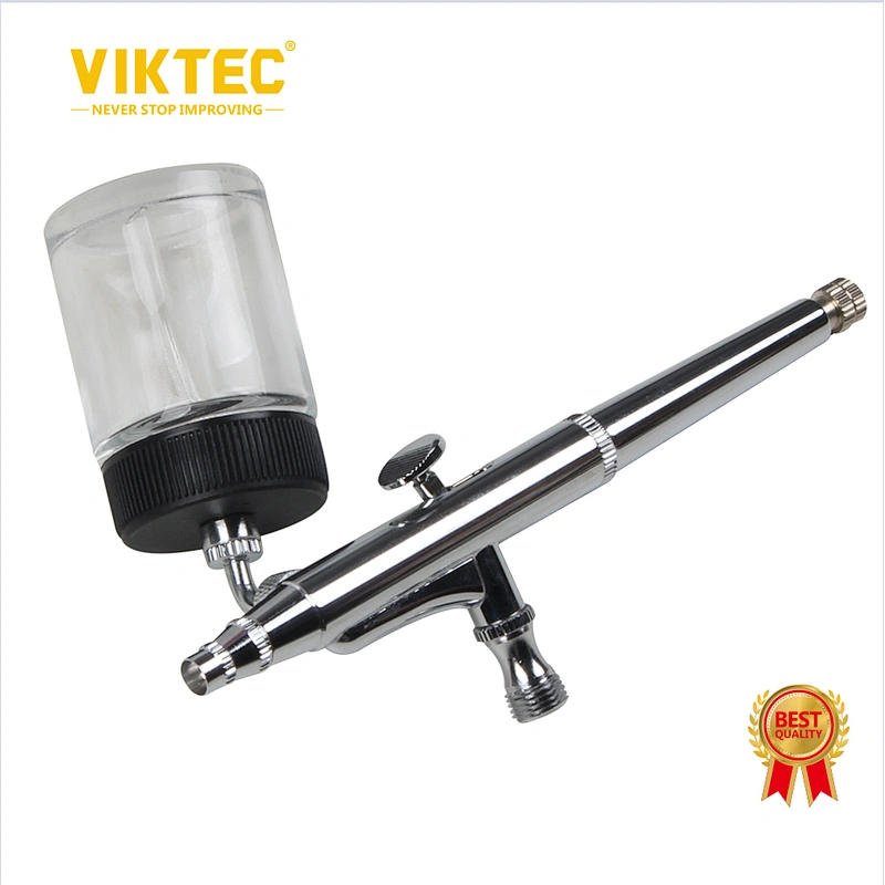 VIKTEC  9PC 7cc Spray Gun Kit Trigger Spray Gun Dual-Action Airbrush for Art, Craft, Model Paint, Cake Decorating, Tattoos with Cleaning Bottle
