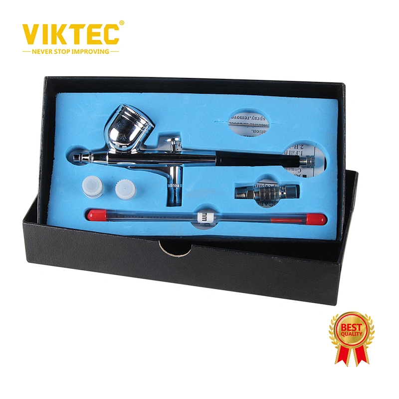 Kit de pistola pulverizadora Viktec, pistola pulverizadora de gatillo, aerógrafo de doble acción para arte, manualidades, pintura modelo, decoración de pasteles, tatuajes